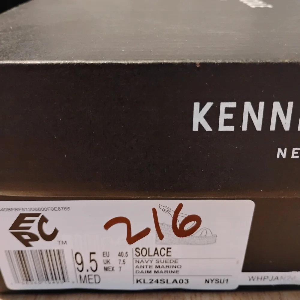 New, Kenneth Cole Solace Women's Navy Wedge Sandals 9.5